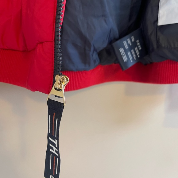 Tommy Hilfiger Women’s Medium Puffer Jacket Winter Coat TH Red White Blue - Picture 6 of 7